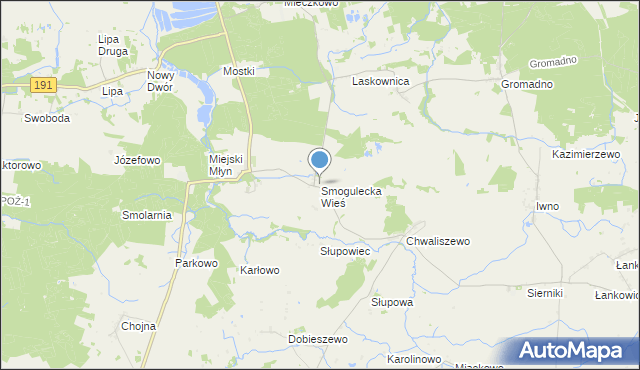 mapa Smogulecka Wieś, Smogulecka Wieś na mapie Targeo
